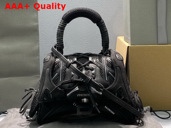 Balenciaga Sneakerhead Small Top Handle Bag in Black Mixed Fabric and Fake Leather Replica