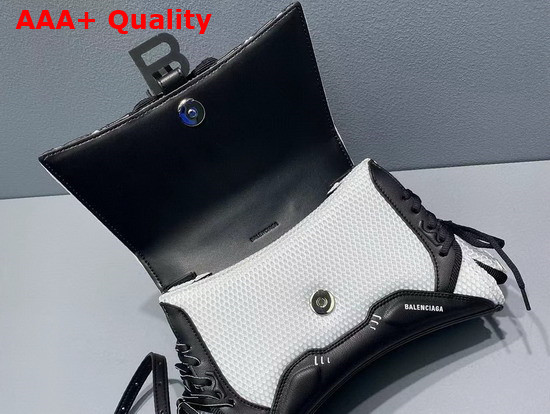 Balenciaga Sneakerhead Small Top Handle Bag in Black and White Mixed Fabric and Fake Leather Replica