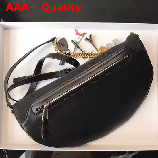 Balenciaga Souvenir Bag XS Black Canvas All Over Balenciaga Logo Jacquard Replica