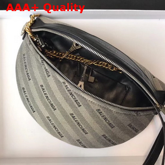 Balenciaga Souvenir Bag XS Souris Canvas All Over Balenciaga Logo Jacquard Replica