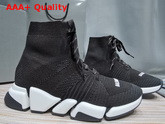 Balenciaga Speed 20 Lace Up Sneaker in Black Knit Replica