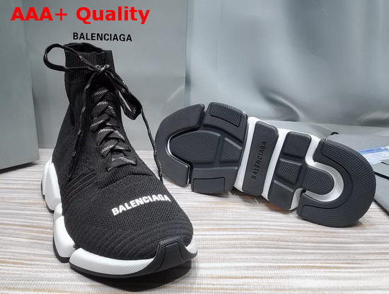 Balenciaga Speed 20 Lace Up Sneaker in Black Knit Replica