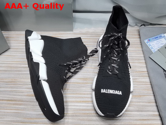 Balenciaga Speed 20 Lace Up Sneaker in Black Knit Replica