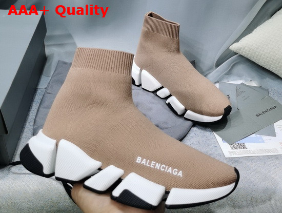Balenciaga Speed 20 Sneaker in Beige Knit Replica