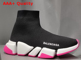 Balenciaga Speed 20 Sneaker in Black Knit White and Pink Sole Unit Replica