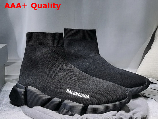 Balenciaga Speed 20 Sneaker in Black Knit and Black Sole Replica