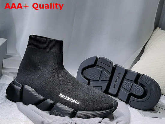 Balenciaga Speed 20 Sneaker in Black Knit and Black Sole Replica