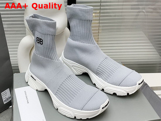 Balenciaga Speed 30 Sneaker in Gray Recycled Knit Replica