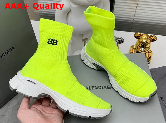 Balenciaga Speed 30 Sneaker in Neon Yellow Recycled Knit Replica
