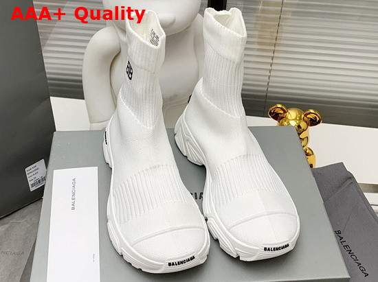 Balenciaga Speed 30 Sneaker in White Recycled Knit Replica