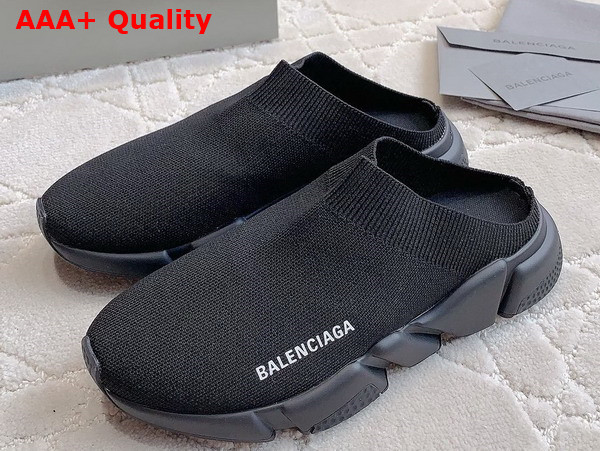 Balenciaga Speed Mule in Black Recycled Knit Replica