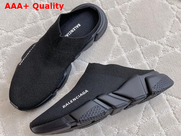Balenciaga Speed Mule in Black Recycled Knit Replica