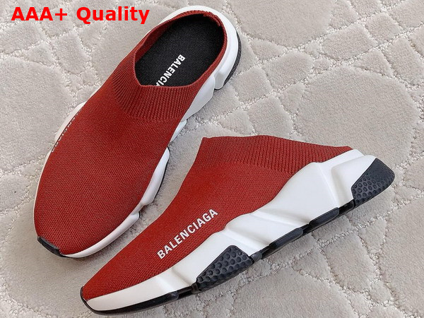 Balenciaga Speed Mule in Red Recycled Knit Replica