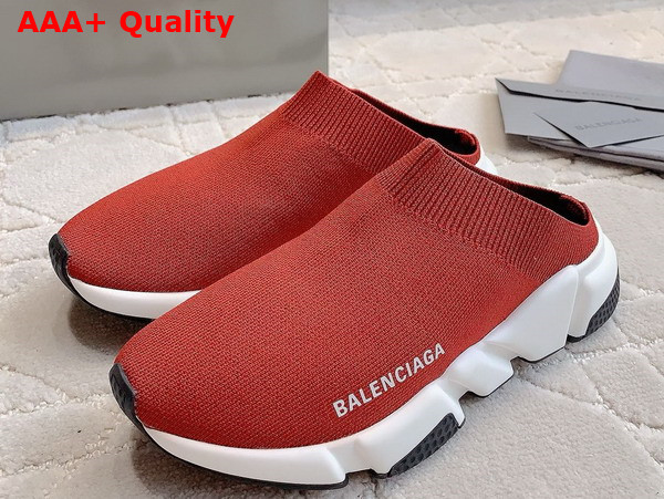 Balenciaga Speed Mule in Red Recycled Knit Replica