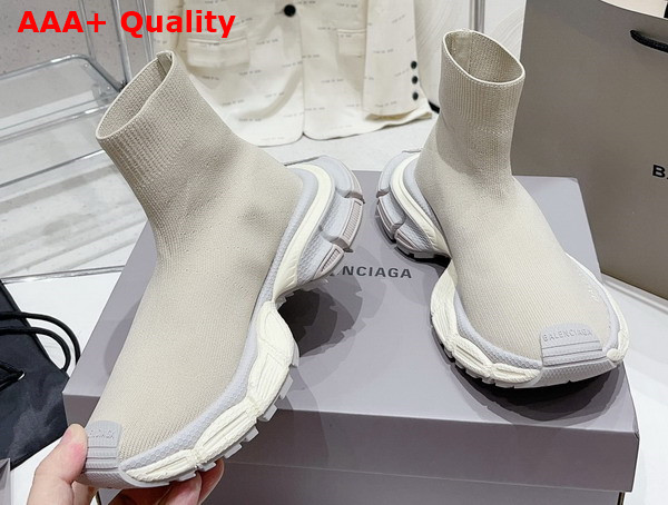 Balenciaga Speed Recycled Knit Sneaker in Beige Replica