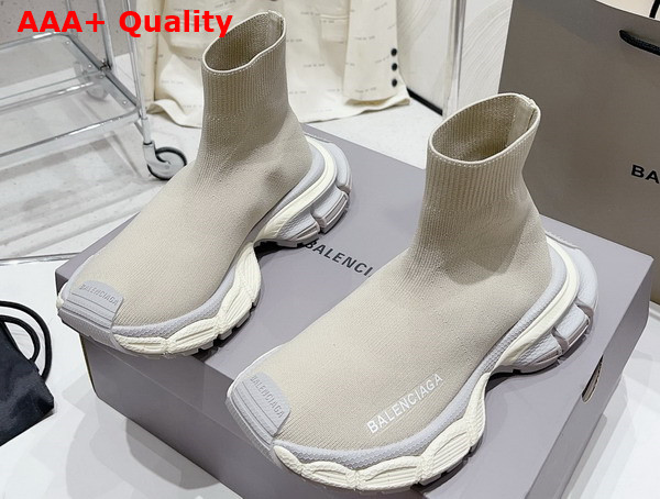 Balenciaga Speed Recycled Knit Sneaker in Beige Replica
