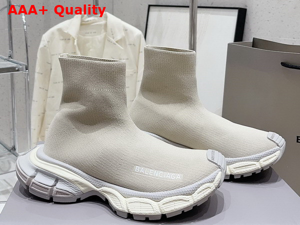 Balenciaga Speed Recycled Knit Sneaker in Beige Replica