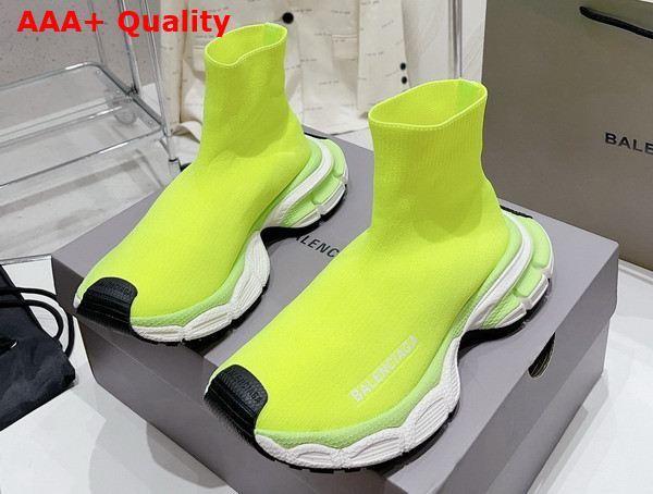 Balenciaga Speed Recycled Knit Sneaker in Neon Yellow Replica