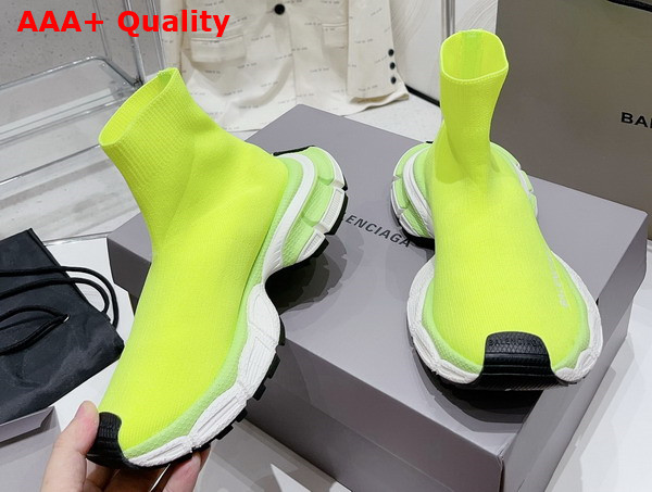 Balenciaga Speed Recycled Knit Sneaker in Neon Yellow Replica