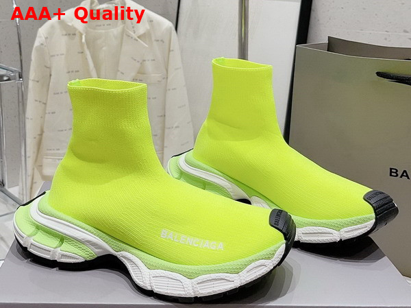 Balenciaga Speed Recycled Knit Sneaker in Neon Yellow Replica