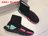 Balenciaga Speed Trainers Black Cuffed Knit Sock Tricolor Textured Sole Replica