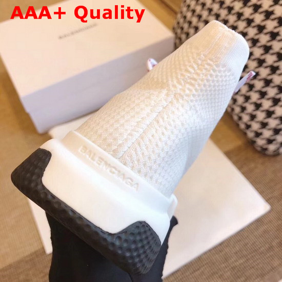 Balenciaga Speed Trainers White Stretch Textured Knit Replica