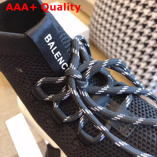 Balenciaga Speed Trainers in Black Stretch Textured Knit Replica