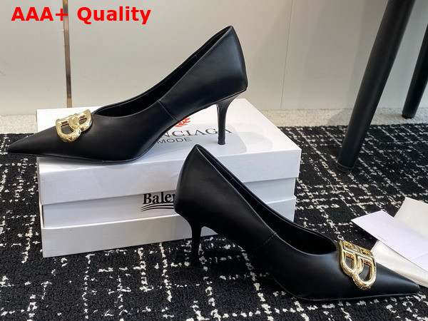 Balenciaga Square Knife BB 80mm Pump in Black Calfskin Replica