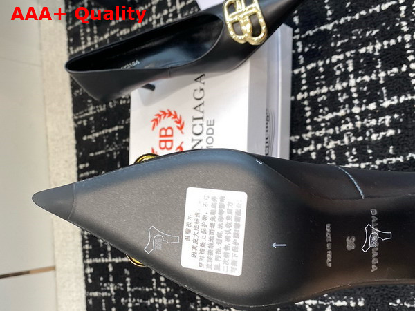 Balenciaga Square Knife BB 80mm Pump in Black Calfskin Replica