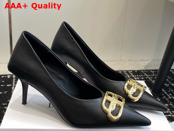 Balenciaga Square Knife BB 80mm Pump in Black Calfskin Replica