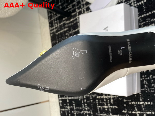 Balenciaga Square Knife BB 80mm Pump in White Calfskin Replica