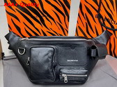 Balenciaga Superbusy Beltpack in Black Arena Lambskin Aged Silver Hardwar Replica