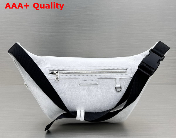 Balenciaga Superbusy Beltpack in White Arena Lambskin Aged Silver Hardwar Replica