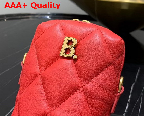 Balenciaga Touch Rectangle Bag in Red Quilted Nappa Calfskin Replica