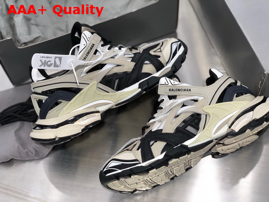 Balenciaga Track2 Sneaker in Beige and Black Neoprene and Rubber Replica
