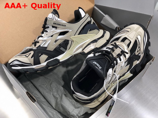 Balenciaga Track2 Sneaker in Beige and Black Neoprene and Rubber Replica