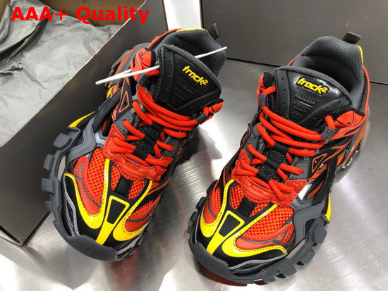 Balenciaga Track2 Sneaker in Black and Orange Neoprene and Rubber Replica