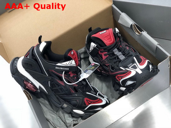 Balenciaga Track2 Sneaker in Black and Red Neoprene and Rubber Replica