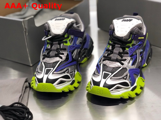 Balenciaga Track2 Sneaker in Blue and Grey Neoprene and Rubber Replica