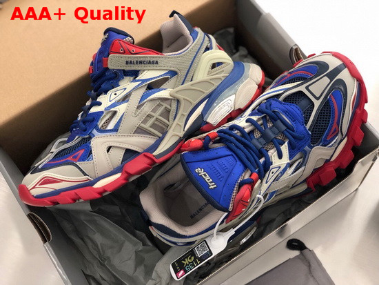 Balenciaga Track2 Sneaker in Grey and Blue Neoprene and Rubber Replica