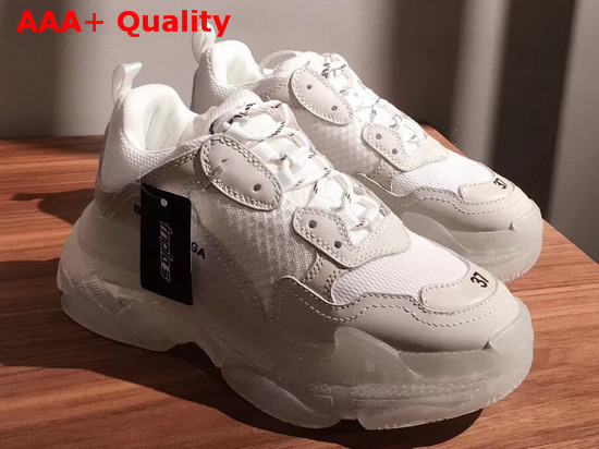 Balenciaga Triple S Clear Sole Trainers in White Replica