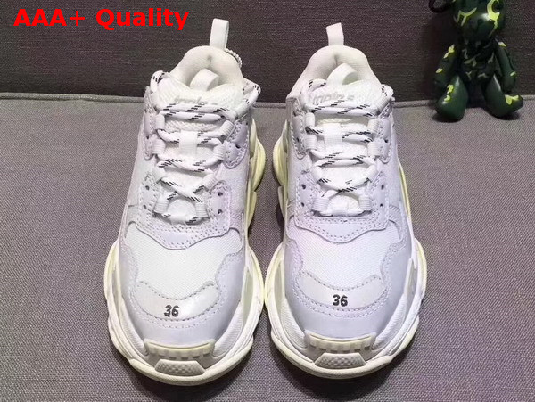 Balenciaga Triple S Trainer in White Oversize Multimaterial Sneakers with Quilted Effect Replica