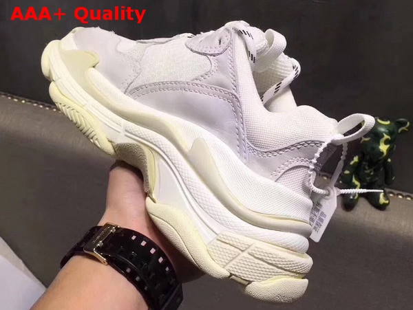 Balenciaga Triple S Trainer in White Oversize Multimaterial Sneakers with Quilted Effect Replica