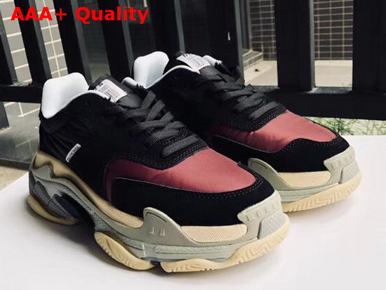 Balenciaga Triple S Trainers with Quilted Effect Black and Red Replica