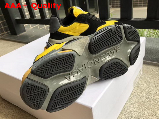 Balenciaga Triple S Trainers with Quilted Effect Black and Yellow Replica