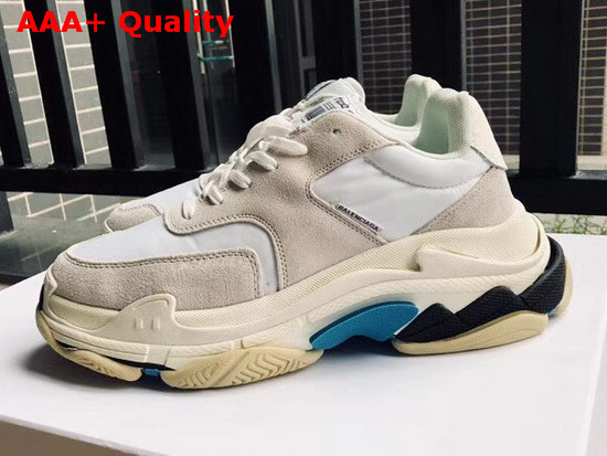 Balenciaga Triple S Trainers with Quilted Effect in Beige Replica