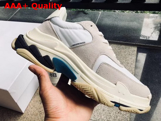 Balenciaga Triple S Trainers with Quilted Effect in Beige Replica