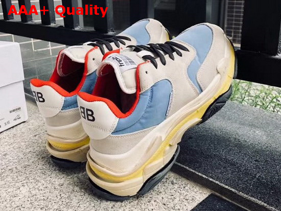 Balenciaga Triple S Trainers with Quilted Effect in Grey Blue White Replica