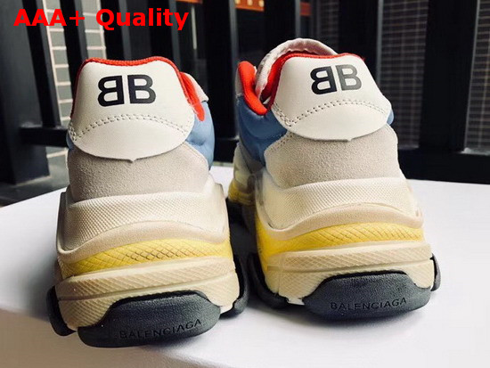 Balenciaga Triple S Trainers with Quilted Effect in Grey Blue White Replica