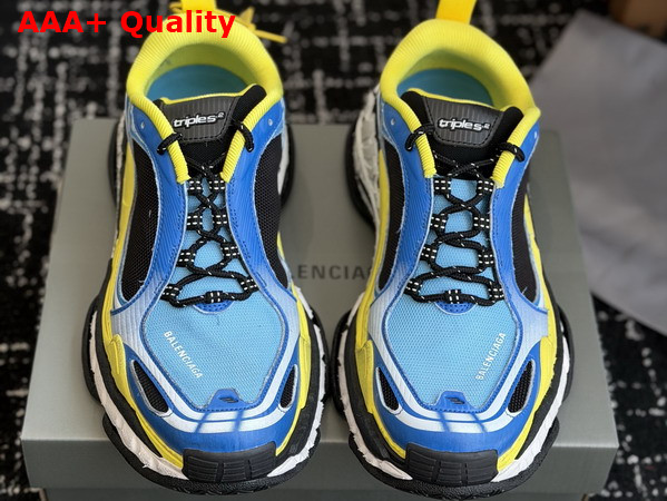 Balenciaga Triple S2 Sneaker in Blue White and Yellow Polyurethane and Polyester Replica